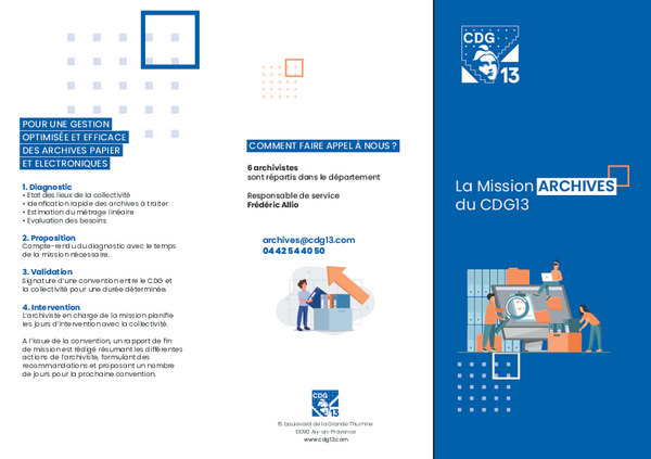 Plaquette de présentation de la mission Archives